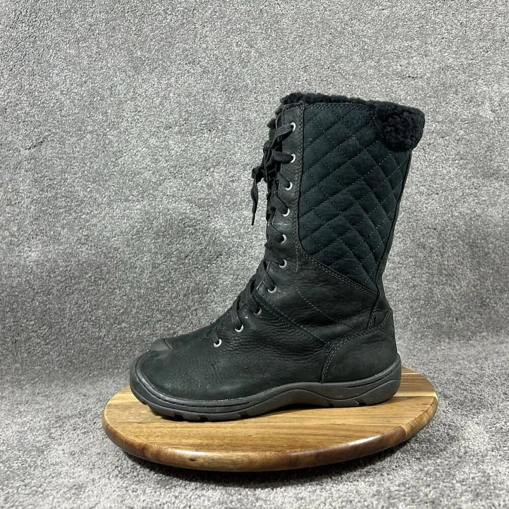 KEEN Crested Butte High Women’s Size 9 Black Quilted Sued Winter Snow Boots Used